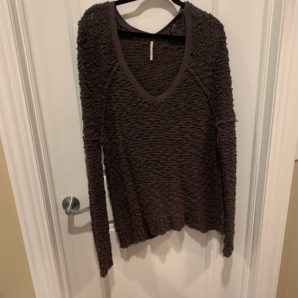 Free People Oversized Deep V Sweater - Picture 3 of 5